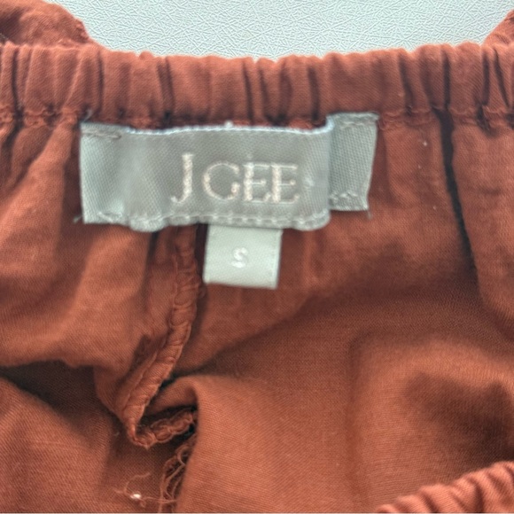 J. GEE Rust Eyelet Off Shoulder Midi Dress Women’s Size S 100% Cotton - Picture 6 of 8